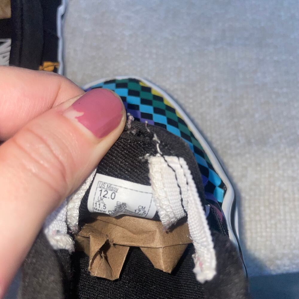 VANS TODDLER SIZE 12 MULTI COLOR CHEKERED SNEAKERS - Picture 7 of 7